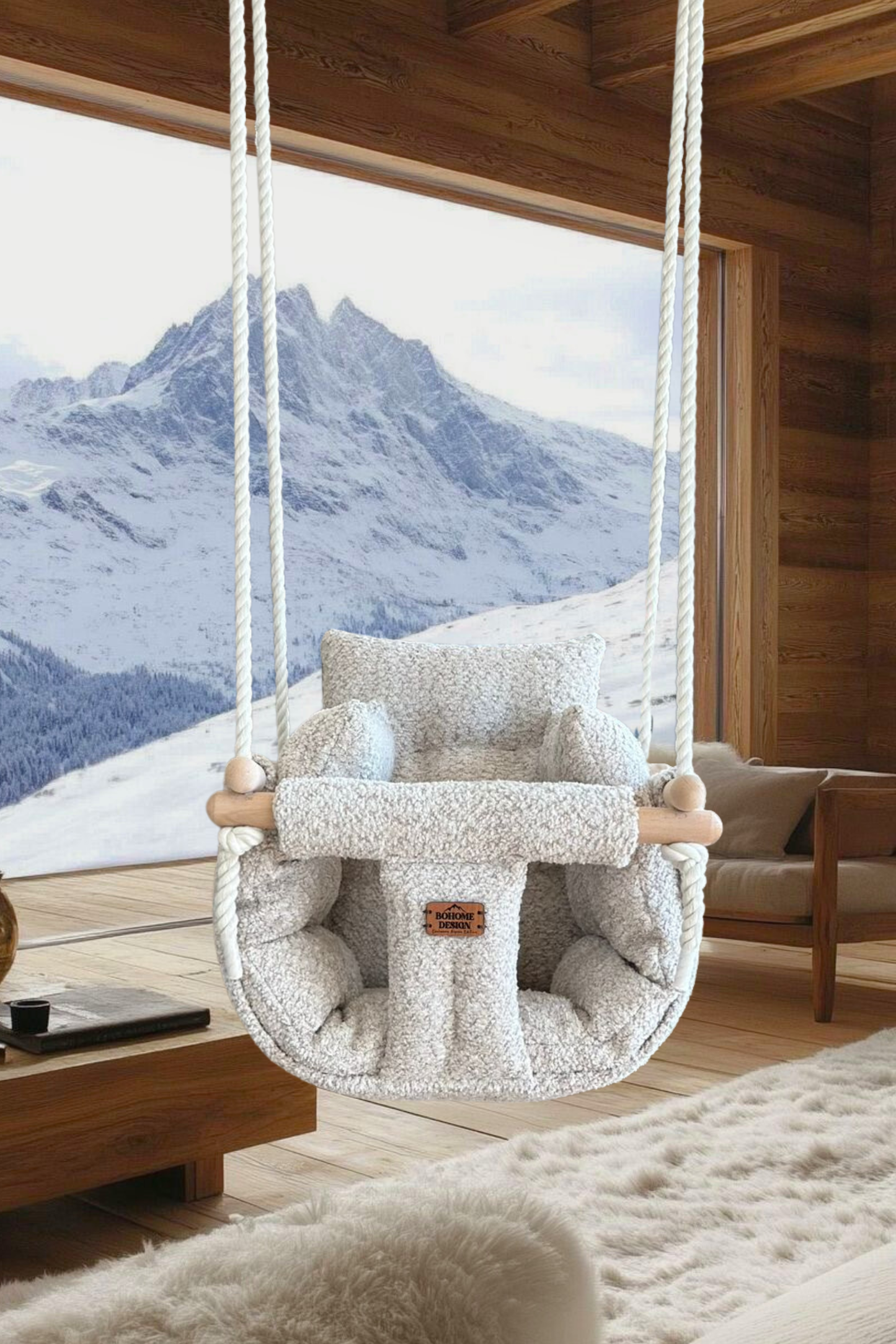 Premium Alpine Champagne Schaukel – Handgefertigte Schaukel