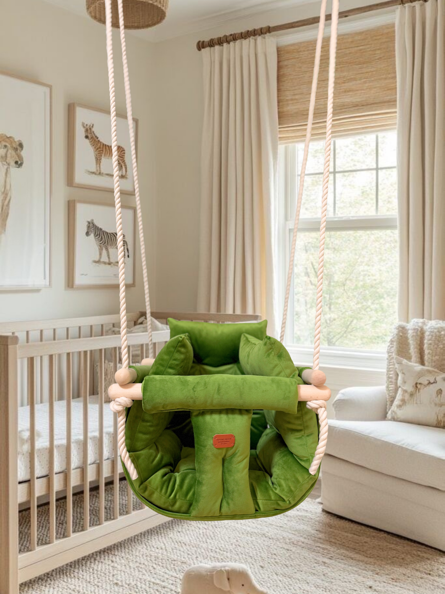 Premium Kiwi Green Swing - Handcrafted Swing