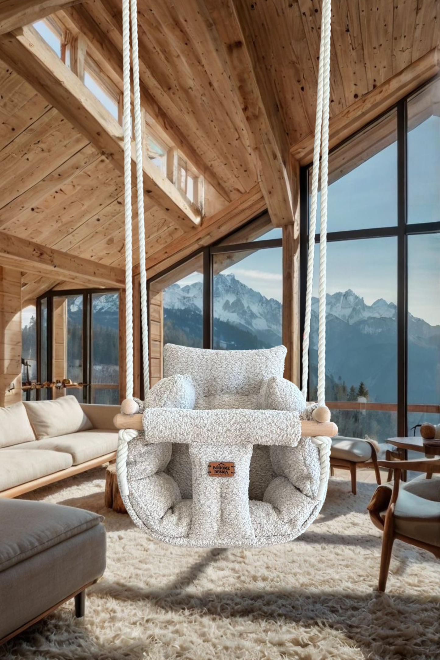 Premium Alpine Champagne Schaukel – Handgefertigte Schaukel