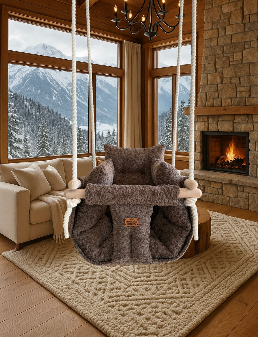 Premium Alpine Chalet Schaukel - Handgefertigte Schaukel