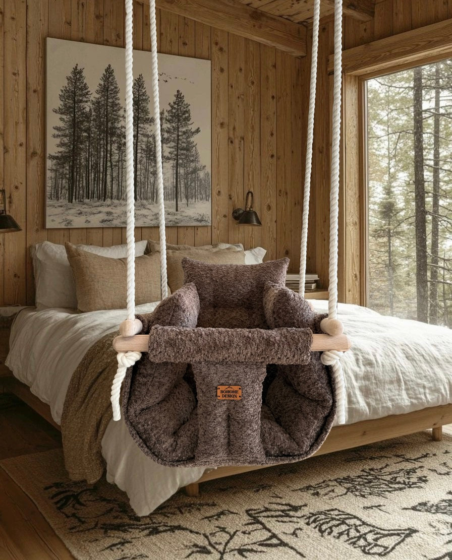 Premium Alpine Chalet Schaukel - Handgefertigte Schaukel