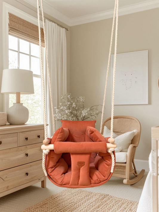 Premium Coral Orange Schaukel - Handgefertigte Schaukel