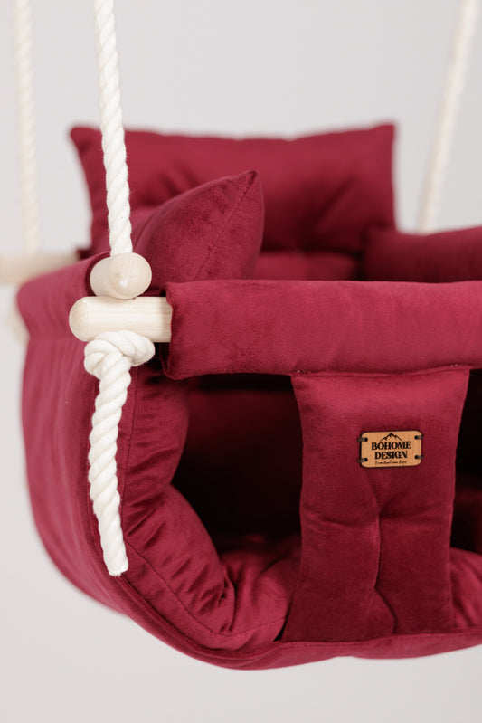 Premium Ruby Red - Handgefertigte Schaukel