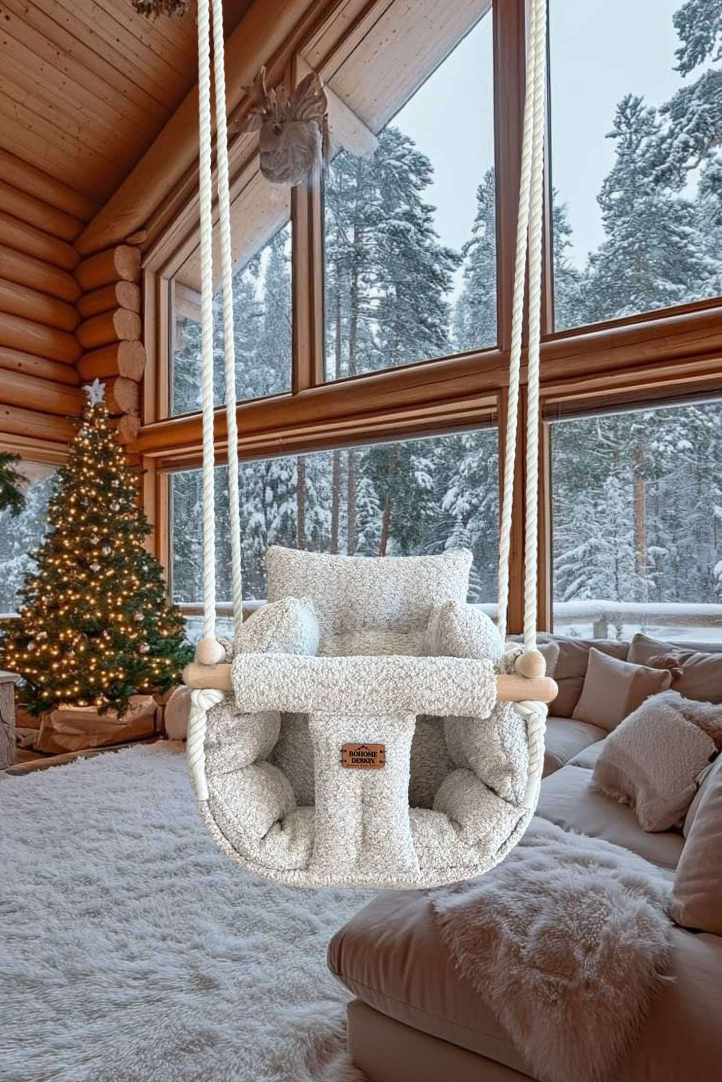 Premium Alpine Champagne Schaukel – Handgefertigte Schaukel