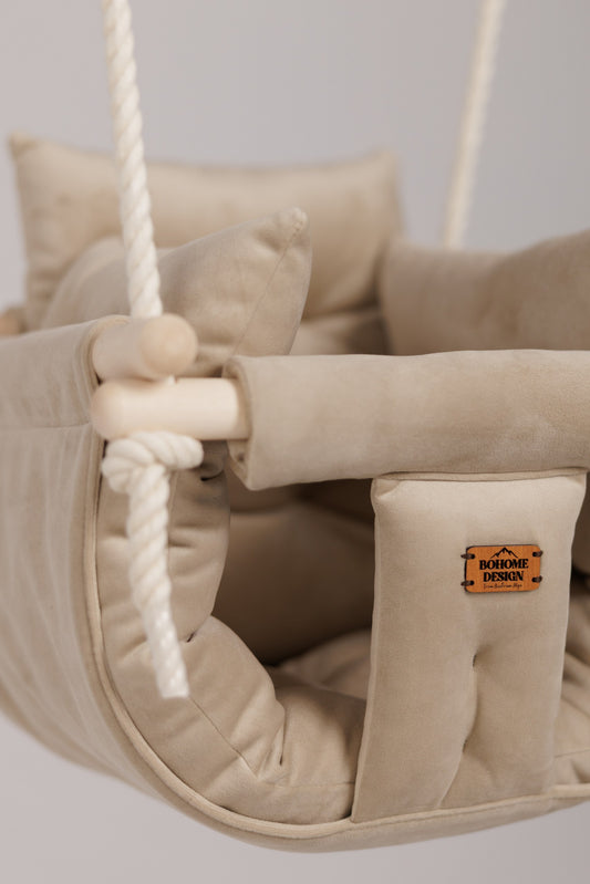 Premium Cappuccino White - Handgefertigte Schaukel