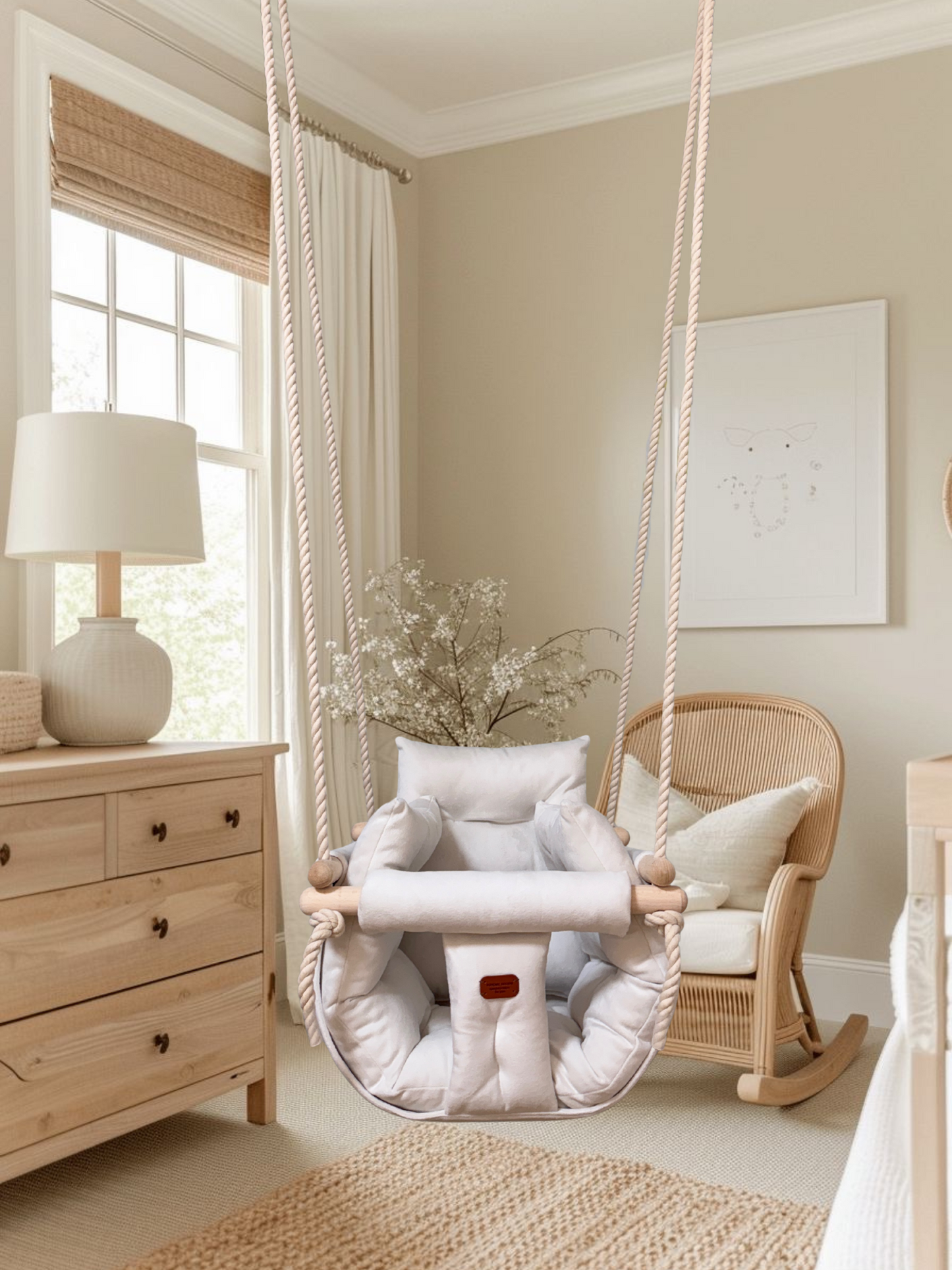 Premium Pure White Swing - Handcrafted Swing