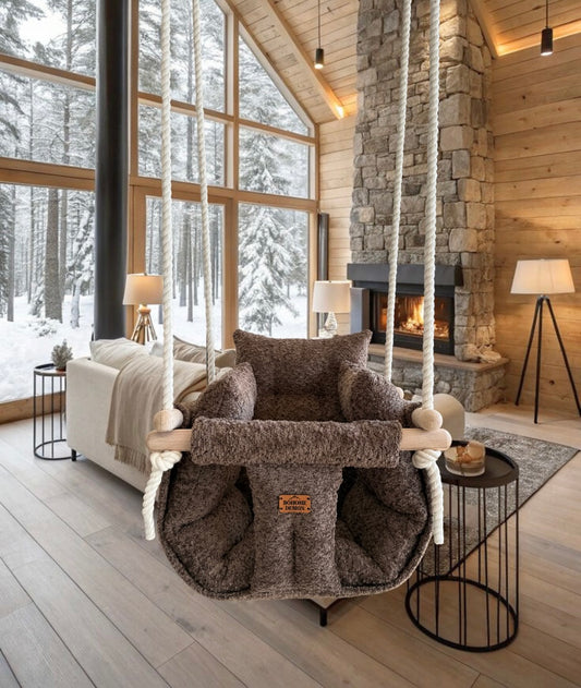 Premium Alpine Chalet Schaukel - Handgefertigte Schaukel